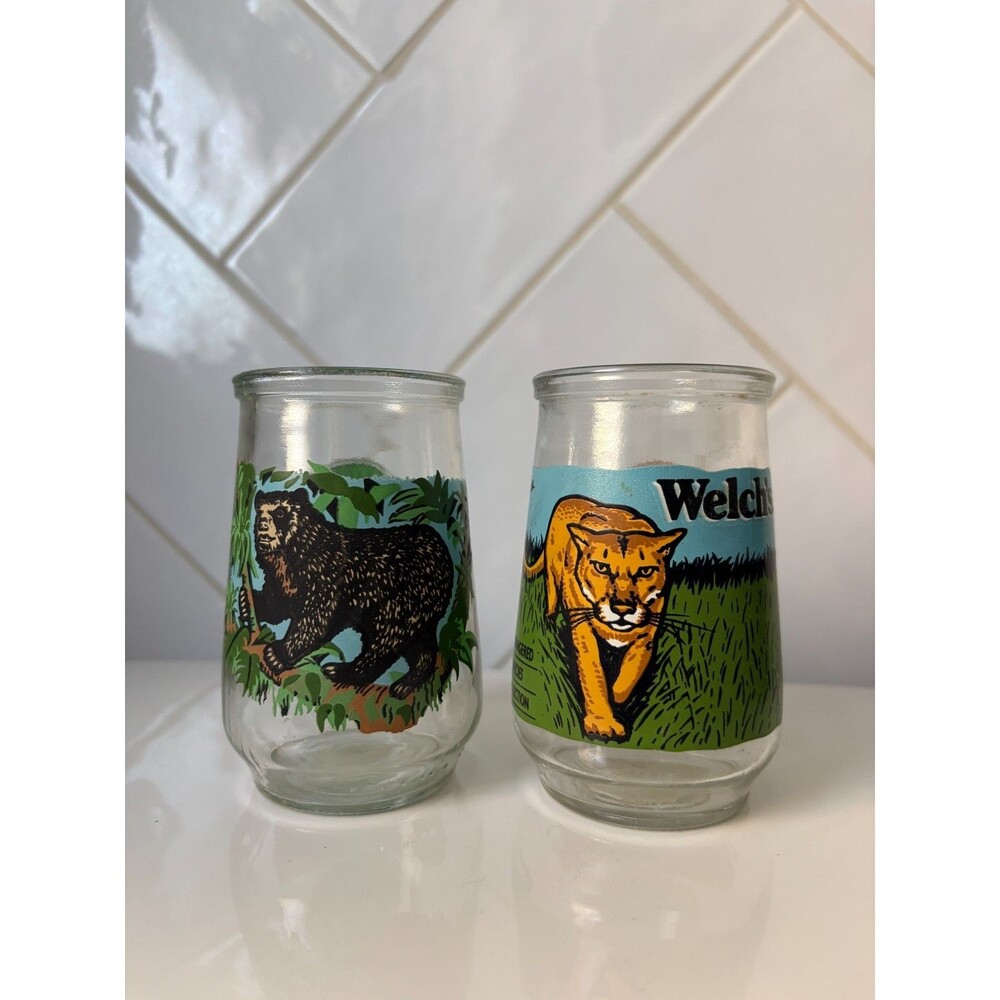 Vintage Welch’s Jelly Juice Jars North American Endangered Species Collection